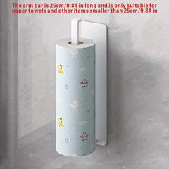 Kitchen Paper Towel Holder No Punch Cabinet Roll Holder Storage Rack
