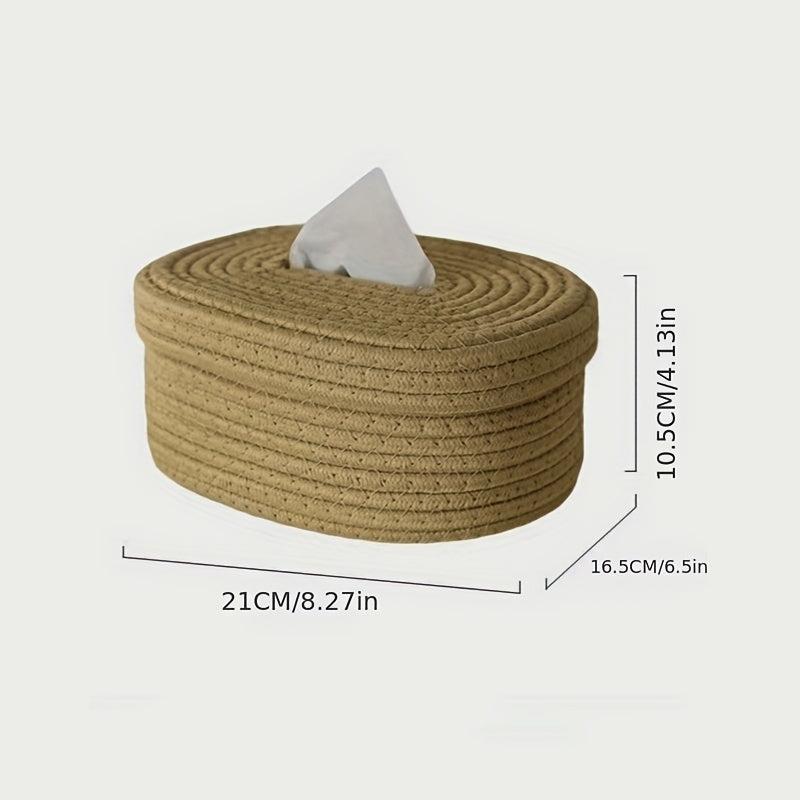 Oval Tissue Box with Lid for Wipes Masks etc. 8.27 x 6.5 x 4.14 inches
