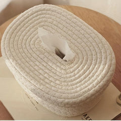 Oval Tissue Box with Lid for Wipes Masks etc. 8.27 x 6.5 x 4.14 inches