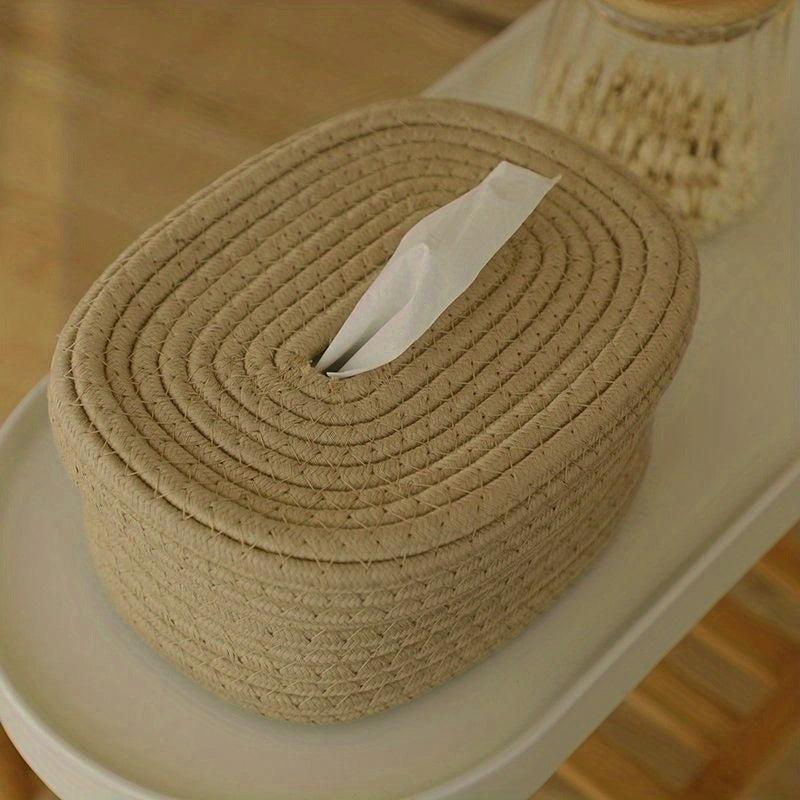 Oval Tissue Box with Lid for Wipes Masks etc. 8.27 x 6.5 x 4.14 inches