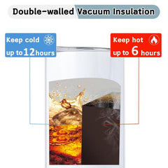 20oz Stainless Steel Insulated Sublimation Cups Blank w/ Lid & Straw