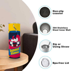 20oz Stainless Steel Insulated Sublimation Cups Blank w/ Lid & Straw