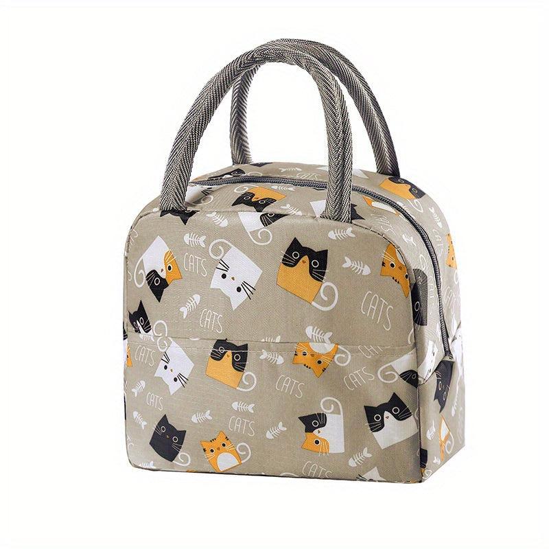 Fish Printed Insulated Lunch Box Bag for Teenagers and Workers