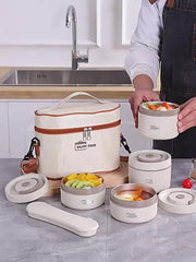 Stainless Steel Insulated Lunch Box Food Fresh keeping Box Layer Sealed Divider