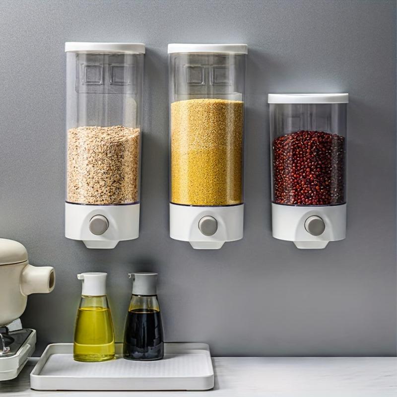 Wall Mounted Transparent Sealed Storage Tank for Rice Cereals Grains