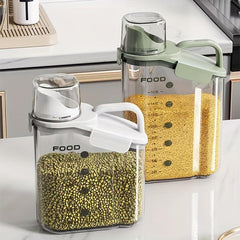 Portable Transparent Rice Bucket Storage Container with Pour Spout