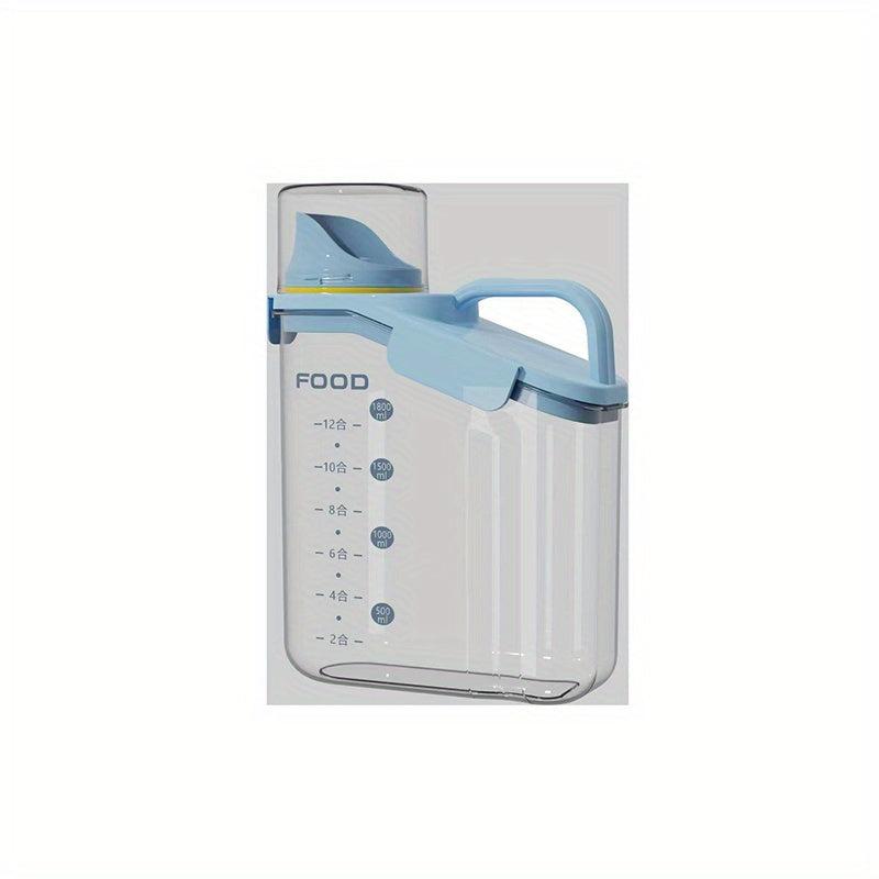 Portable Transparent Rice Bucket Storage Container with Pour Spout