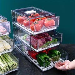 Drawer Type Refrigerator Storage Box with Drain Pad