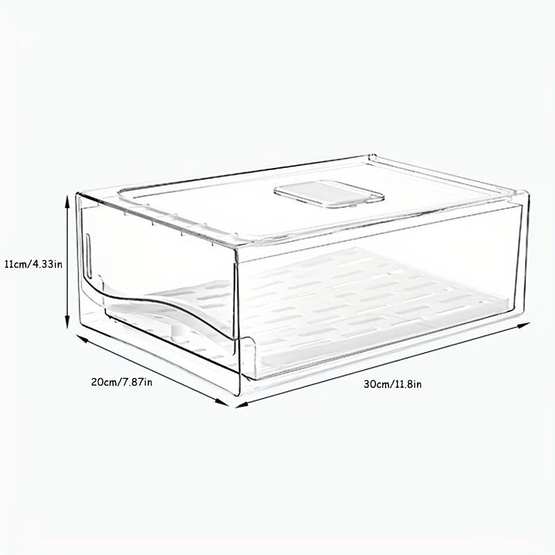 Drawer Type Refrigerator Storage Box with Drain Pad