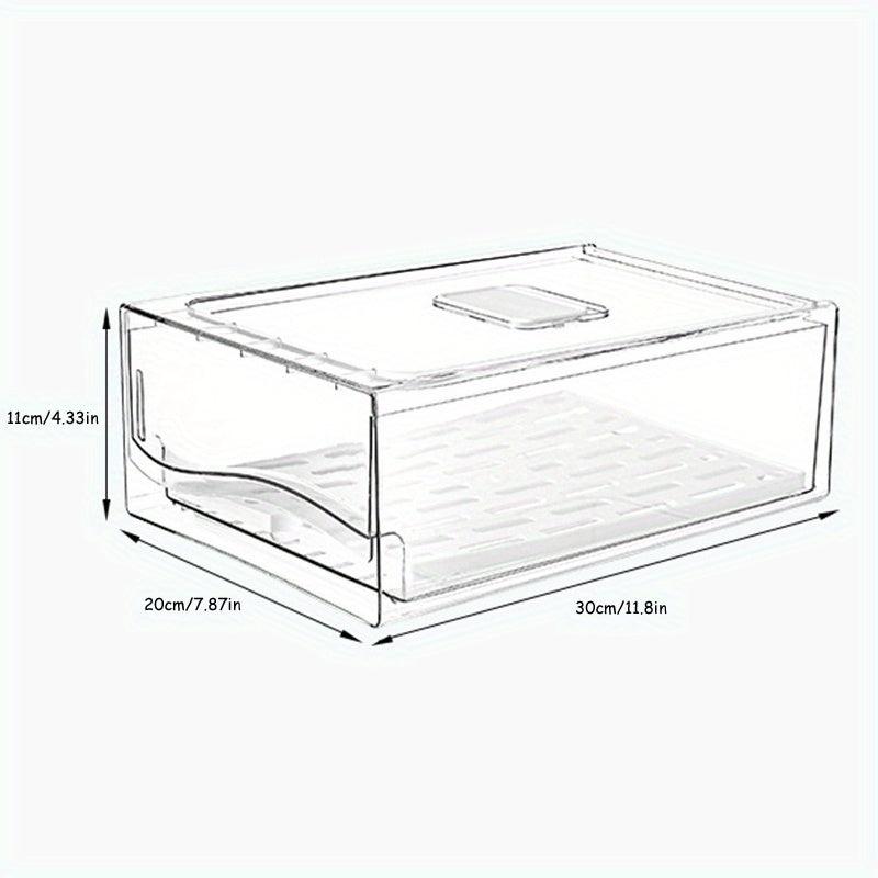Drawer Type Refrigerator Storage Box with Drain Pad