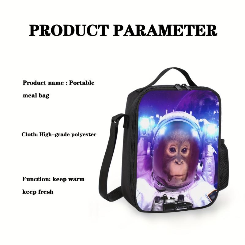Galaxy Cat Pizza Taco Lunch Box Bag Insulated Reusable for Teens