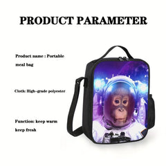Galaxy Cat Pizza Taco Lunch Box Bag Insulated Reusable for Teens