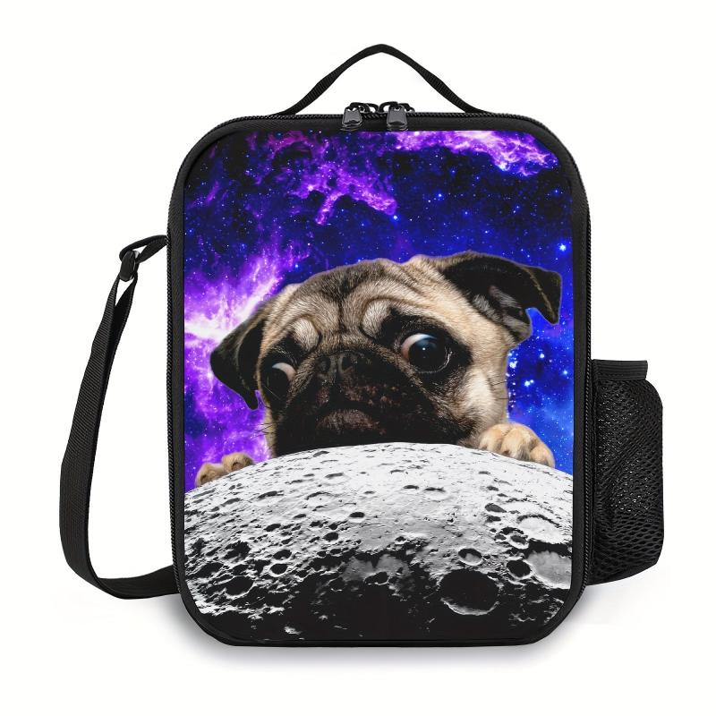 Galaxy Cat Pizza Taco Lunch Box Bag Insulated Reusable for Teens