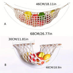 Home Kitchen Hanging Fruit & Vegetable Basket Bohemian Nordic Style Net Bag