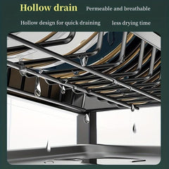 2 Layer Dish Rack & Drain Board Set Large Capacity Organizer