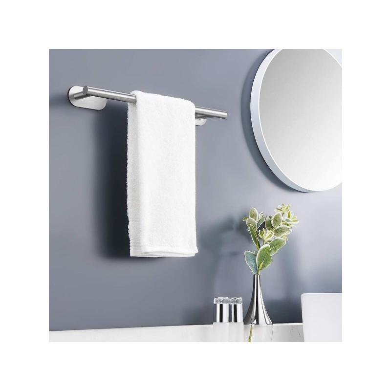 6pcs Punching Towel Rod with 4 Hooks Tissue Holder, Household Storage Supplies