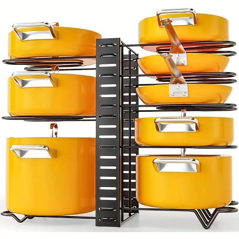 Adjustable Pot Lid Rack for Iron Pots and Lids
