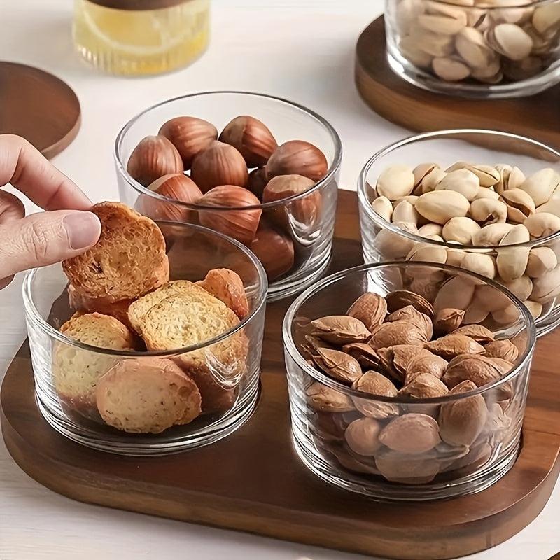 Nut Jar Dried Fruit Plate Snack Plate With Wooden Tray