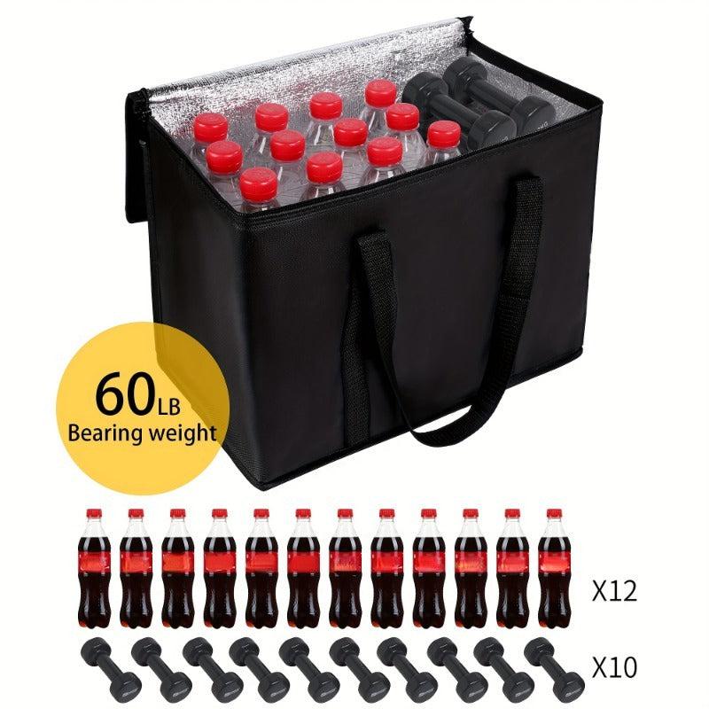 Large Capacity Insulated Grocery Bag Reusable Tote for Hot & Cold Food