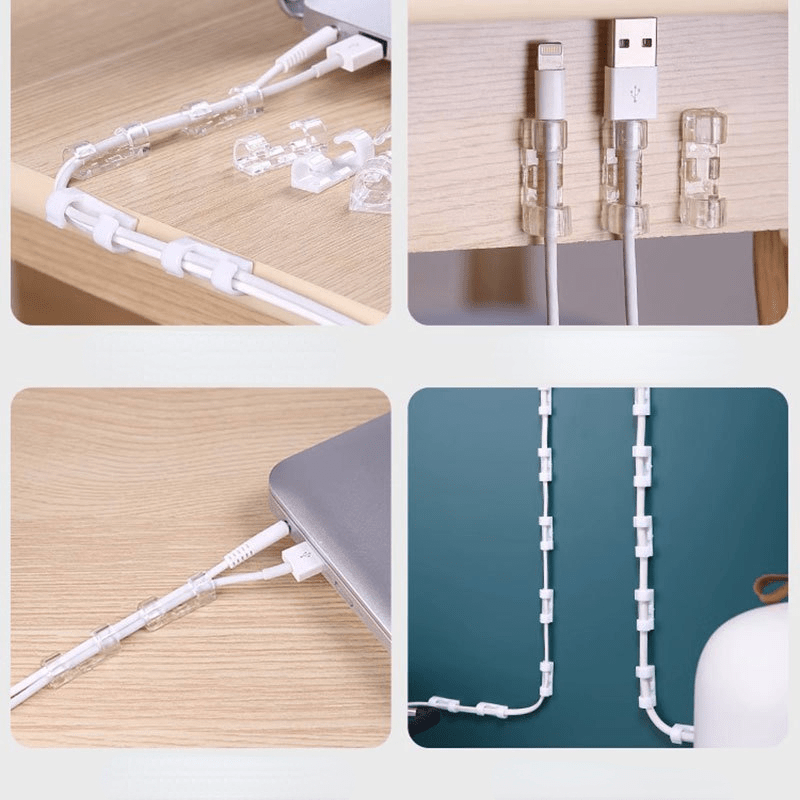 20pcs Wire Managers Self-adhesive Cable Clip Desktop Data Collection