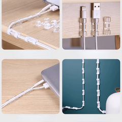 20pcs Wire Managers Self-adhesive Cable Clip Desktop Data Collection