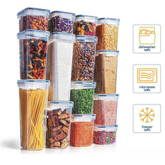 14pcs Plastic Food Containers Candy Jars With Lids