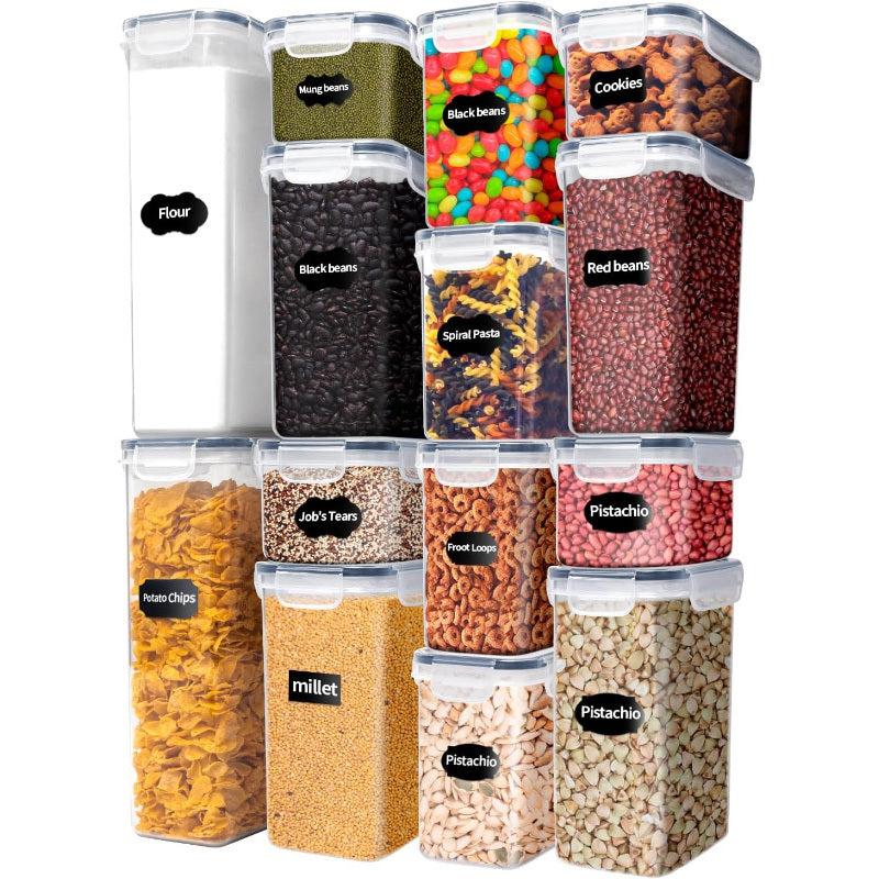 14pcs Plastic Food Containers Candy Jars With Lids