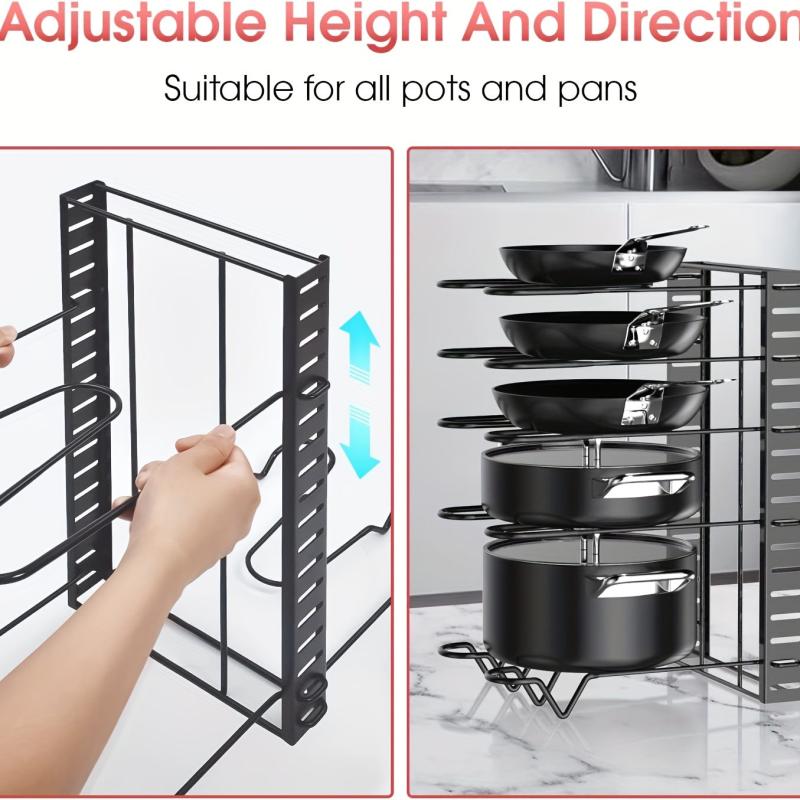 Pot Rack Organizer 8 Tiers Pots And Pans Organizer Kitchen Adjustable