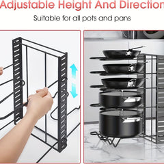 Pot Rack Organizer 8 Tiers Pots And Pans Organizer Kitchen Adjustable