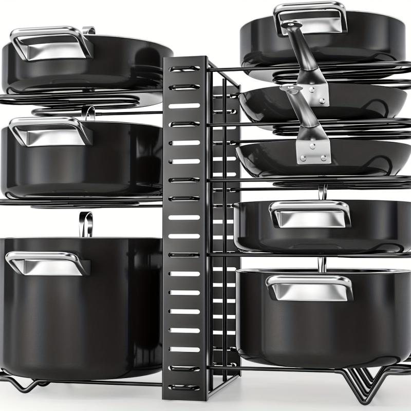 Pot Rack Organizer 8 Tiers Pots And Pans Organizer Kitchen Adjustable