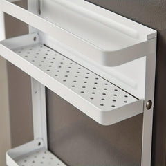 2 Tier Magnetic Spice Rack with Paper Towel Holder for Kitchen Cabinet
