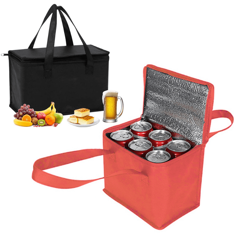 Portable Lunch Cooler Bag with Folding Insulation - Outdoor Food Thermal Bag