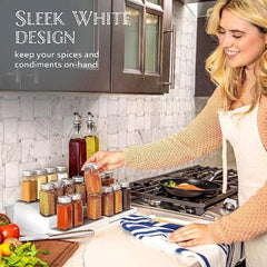Adjustable 3 Layer Spice Rack Storage Holder for Kitchen Cabinets or Countertops