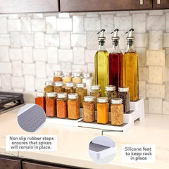 Adjustable 3 Layer Spice Rack Storage Holder for Kitchen Cabinets or Countertops