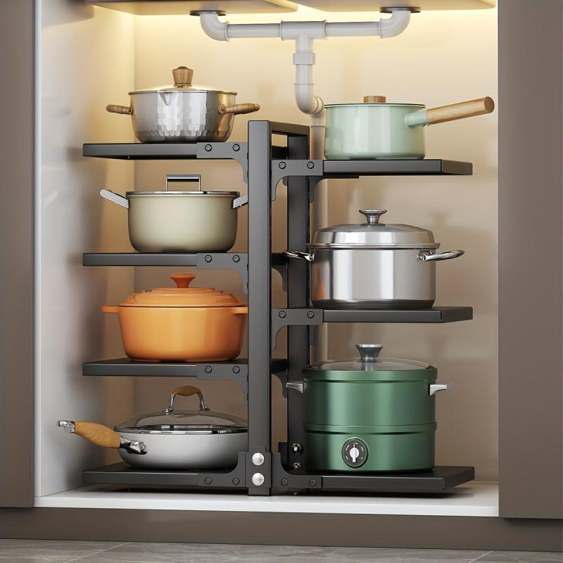 Pot Pan Organizer Rack Cabinet Heavy Duty Under Sink Organizers Storage