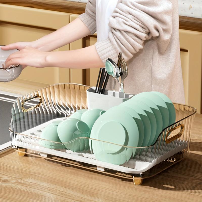 Dish Storage Rack With Draining Board Household Bowl Plate Rack