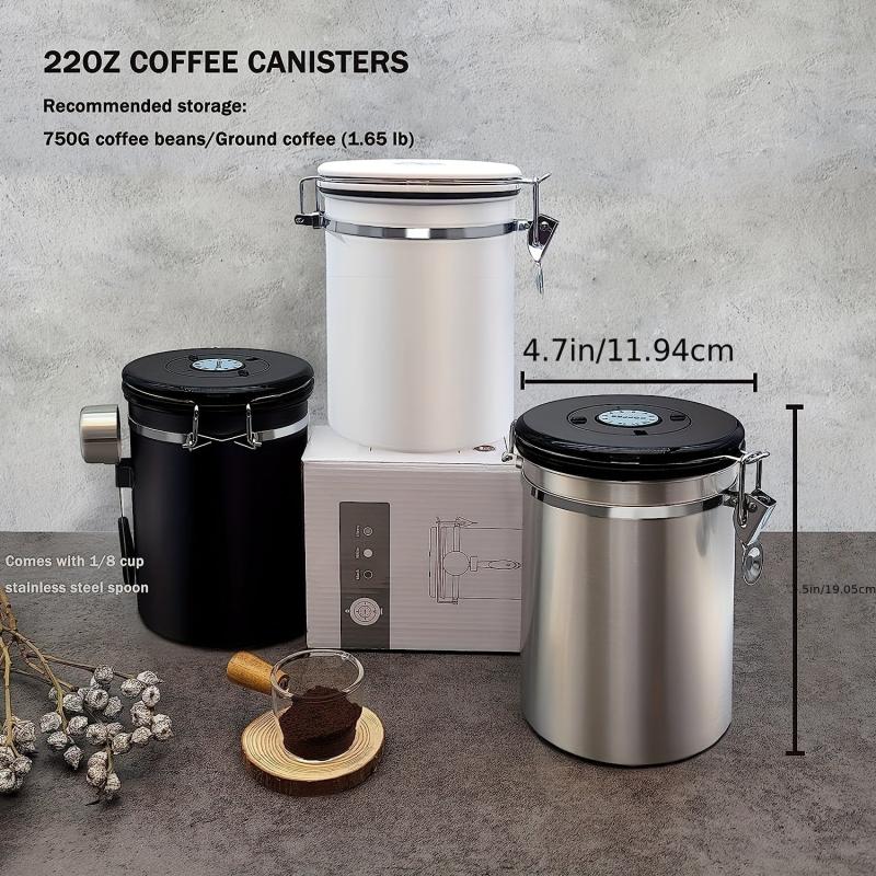 Coffee Storage Tank Stainless Steel With Date Tracker And CO2 Release Valve
