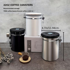 Coffee Storage Tank Stainless Steel With Date Tracker And CO2 Release Valve