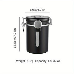 Coffee Storage Tank Stainless Steel With Date Tracker And CO2 Release Valve