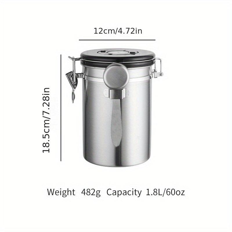 Coffee Storage Tank Stainless Steel With Date Tracker And CO2 Release Valve