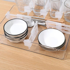 4pcs Extendable Plastic Fridge Partition Keep Food Organized