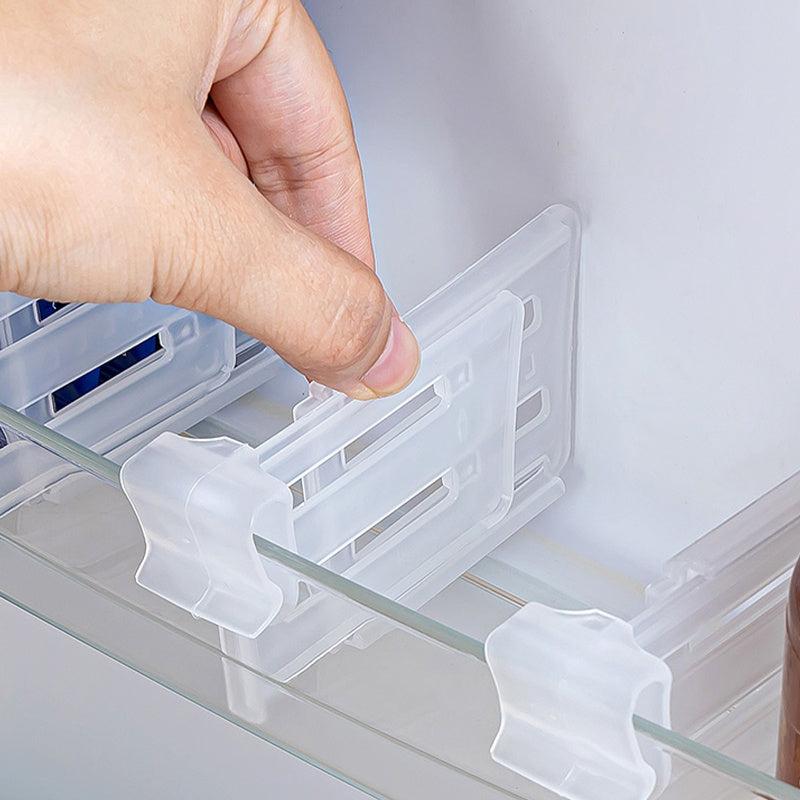4pcs Extendable Plastic Fridge Partition Keep Food Organized