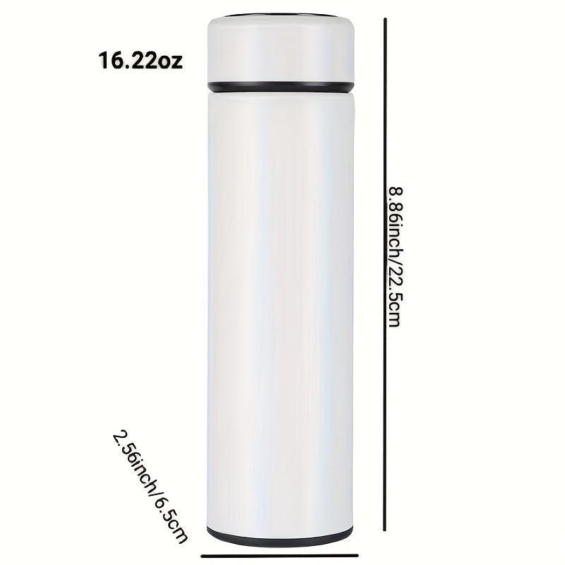 16oz Smart Thermal Water Bottle LED Vacuum Flask, Stainless Steel Insulated