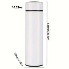 16oz Smart Thermal Water Bottle LED Vacuum Flask, Stainless Steel Insulated