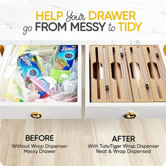 2-in-1 Wrap Dispenser Cutter Labels Foil Plastic