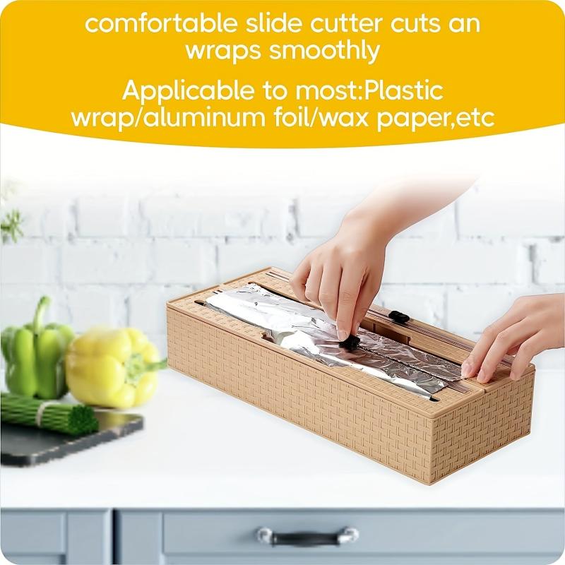 2-in-1 Wrap Dispenser Cutter Labels Foil Plastic