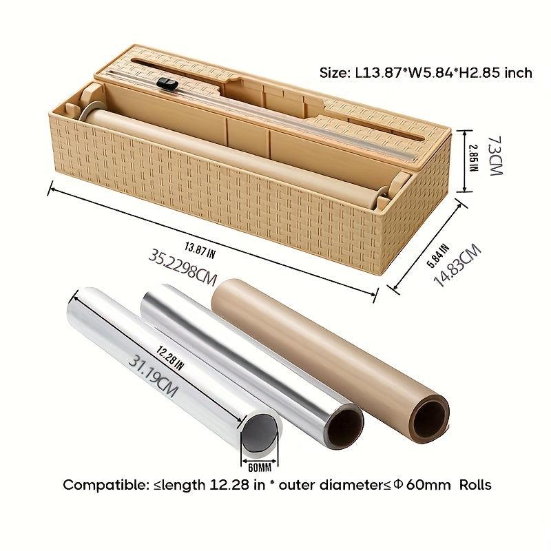 2-in-1 Wrap Dispenser Cutter Labels Foil Plastic