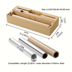 2-in-1 Wrap Dispenser Cutter Labels Foil Plastic