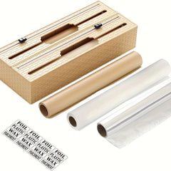 2-in-1 Wrap Dispenser Cutter Labels Foil Plastic