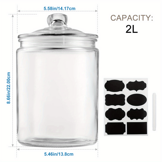 1pc Clear Glass Mason Jar with Airtight Lids for Home Party Wedding